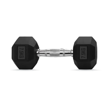 ดัมเบลยางออกกำลังกาย HOMEFITTOOLS แบบเหลี่ยม 7.5 KG (1 คู่)_0